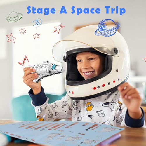 Image of Space Ship Exploration Rocket & Launcher Building Blocks Set 6-in-1 STEM /STEAM Aerospace Kit for Kids (1000+ Pieces) | Comes in Premium Gift Box | Durable | 12 Months Manufacturing Warranty