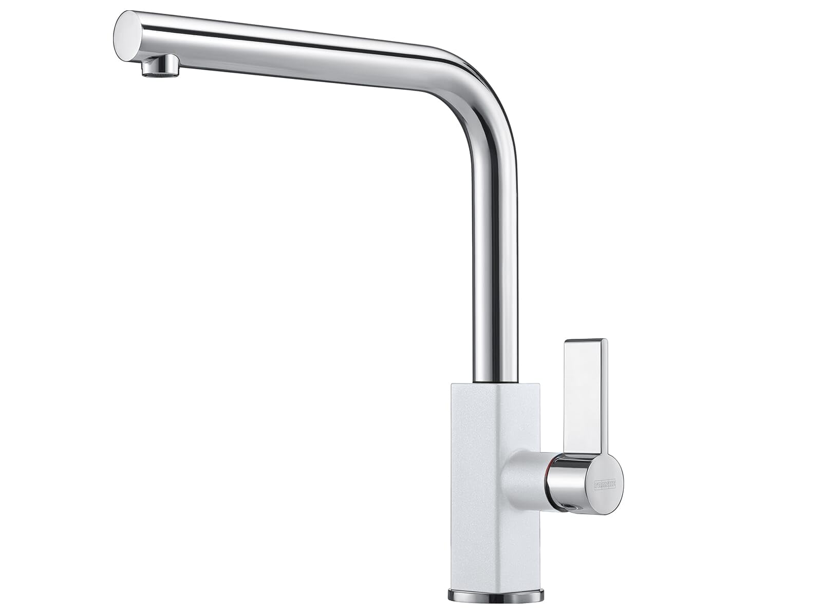 Grifo Franke Maris Bco Polar de caño alto giratorio para fregadero de cocina moderno