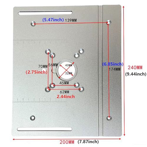 image for MIUPWULA Router Table Insert Plate,Aluminum Router Insert Plate Small 