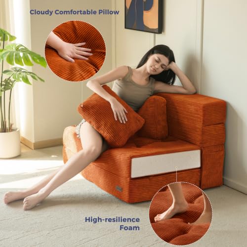Image of MAXYOYO Convertible Sofa Bed, Fold Out Sofa Couch with Pillow for Adults