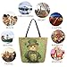 Fashion Extra Large Shoulder Tote Bag, St. Patrick's Day Cat Leprechaun Canvas Durable Daily Weekender Handle Bag Ideal for Gym Picnic Yoga Beach Travel Kitchen Market Grocery Shopping