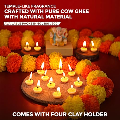 Image of Welburn Veda&Co Nagchampa Scented Ghee Blended Batti for Puja | Diya Batti with Cotton Wick | 30 Min Burning Time | Ghee Batti for Divine Worship | Ideal for Festivals and Daily Puja (Pack of 100)