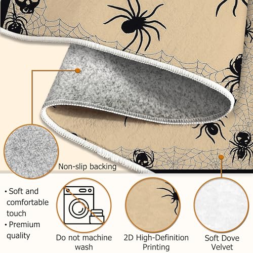 Tapis d'araignée doux et tapis d'Halloween résistant aux taches