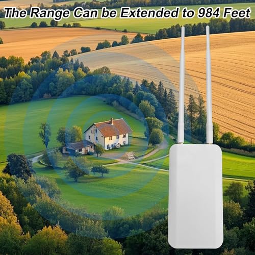 Image of Outdoor Starlink WiFi Extender for Starlink Gen 3 Router, Starlink Signal /WiFi Repeater, IP65 Waterproof, Up to 56 Devices for Farm /Yard /RV /Campsite, 2.4G 574Mbps + 5.8G 1224Mbps (Grey)