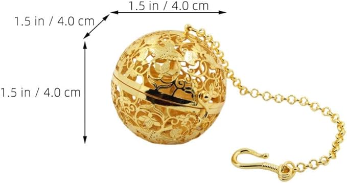 Colgante de Aromaterapia de Latón Vintage 1.57 pulg miniatura 3