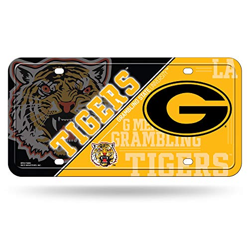 Rico Industries NCAA Grambling State Tigers Metal License Plate Tag Team Color, 6 x 11.5-"