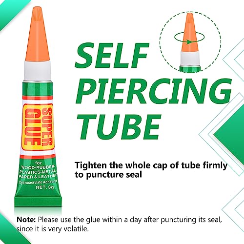 Lucomb LB-485255 24 X 3G Super Glue Clear, Strong Adhesive Superglue Crazy Fast Drying Cyanoacrylate Glue Tubes thumb #2