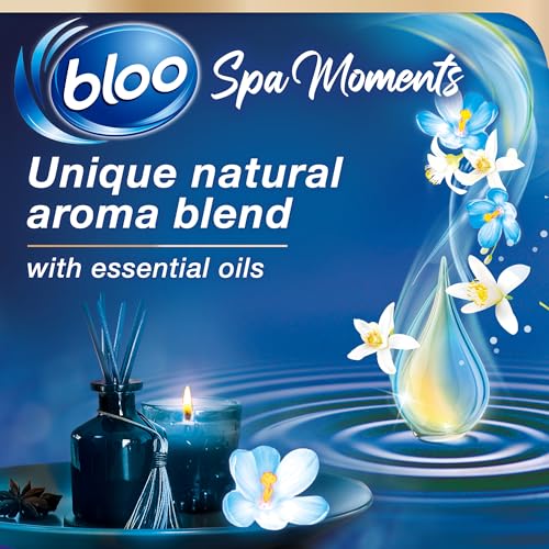 Image of Bloo Spa Moments Vitality Toilet Rim Block, Premium Toilet Cleaner with Essential Oils, Toilet bowl freshener with Relaxing and Long-Lasting Scent - 1 x Toilet Block.