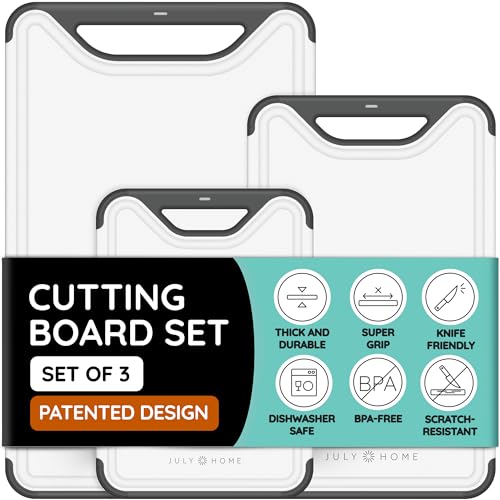 𝐏𝐫𝐞𝐦𝐢𝐮𝐦 𝐓𝐡𝐢𝐜𝐤 Cutting Boards for Kitchen, Plastic Cutting Board Set of 3, Dishwasher Safe Cutting Boards w/Juice Grooves for Meat, Veggies, Easy Grip Handle, Serveware Accessories (Black) 𝐏𝐫𝐞𝐦𝐢𝐮𝐦 𝐓𝐡𝐢𝐜𝐤 Cutting Boards for Kitchen, Plastic Cutting Board Set of 3, Dishwasher Safe Cutting Boards w/Juice Grooves for Meat, Veggies, Easy Grip Handle, Serveware Accessories (Black)