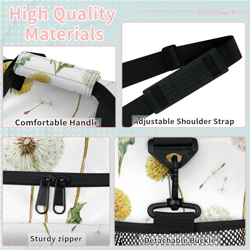 Dandelion Grass Flower Travel Duffel Bag Weekender Overnight Bags for Women Men Foldable Waterproof Tote Bag with Trolley Sleeve3
