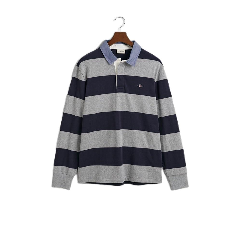 Gant Herren Reg Chambray Stripe Heavy Rugger T-Shirt (1er Pack)