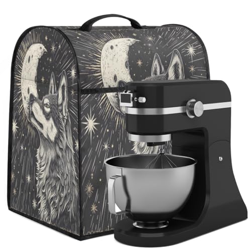 Coffee Maker Cover Bohemia Wolf Moon Kitchen Appliance Covers Small Appliance Covers Blender Cover Juicer Cover Dust Covers for Kitchen Appliances with Top Handle and Pockets,Washable,C291