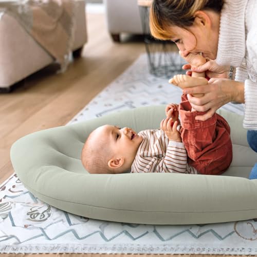 Image of Baby Lounger for Newborn: Skin-Friendly & Breathable for Baby | Tummy Time Playtime & Diaper Changes - Portable & Lightweight Cushion for New Parents 0-12 Months Infant