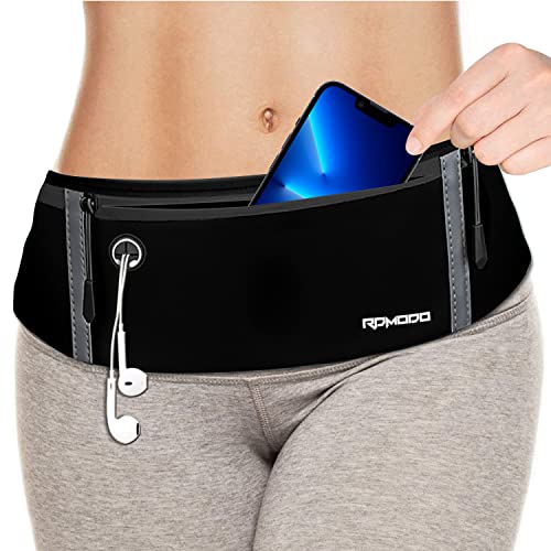 Image of Fanny Packs for Women Men, Running Waist Belt Set, 2 Pack Pure Black