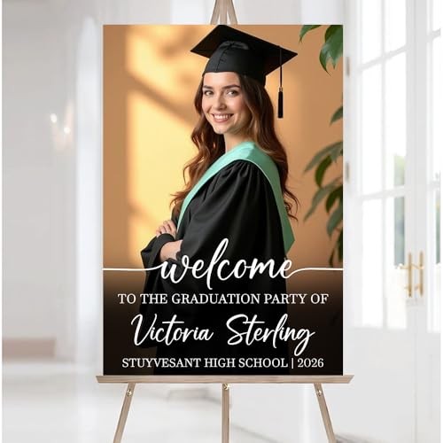 Graduation Party Welcome Sign Custom Photo Grad Party Sign Personalized High School & College University Grad Decoration #4