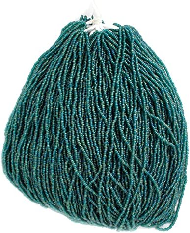 Czech Glass Seed Beads 11/0 (2.1mm Diameter) Transparent Teal Green Matte AB Strung DIY Jewelry Making Beadss - 500g Bulk Bag by Preciosa (Jablonex)