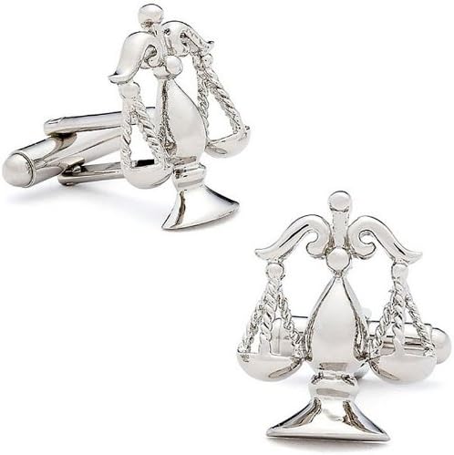Silver Scales of Justice Cuff Links - Image 1 of 2