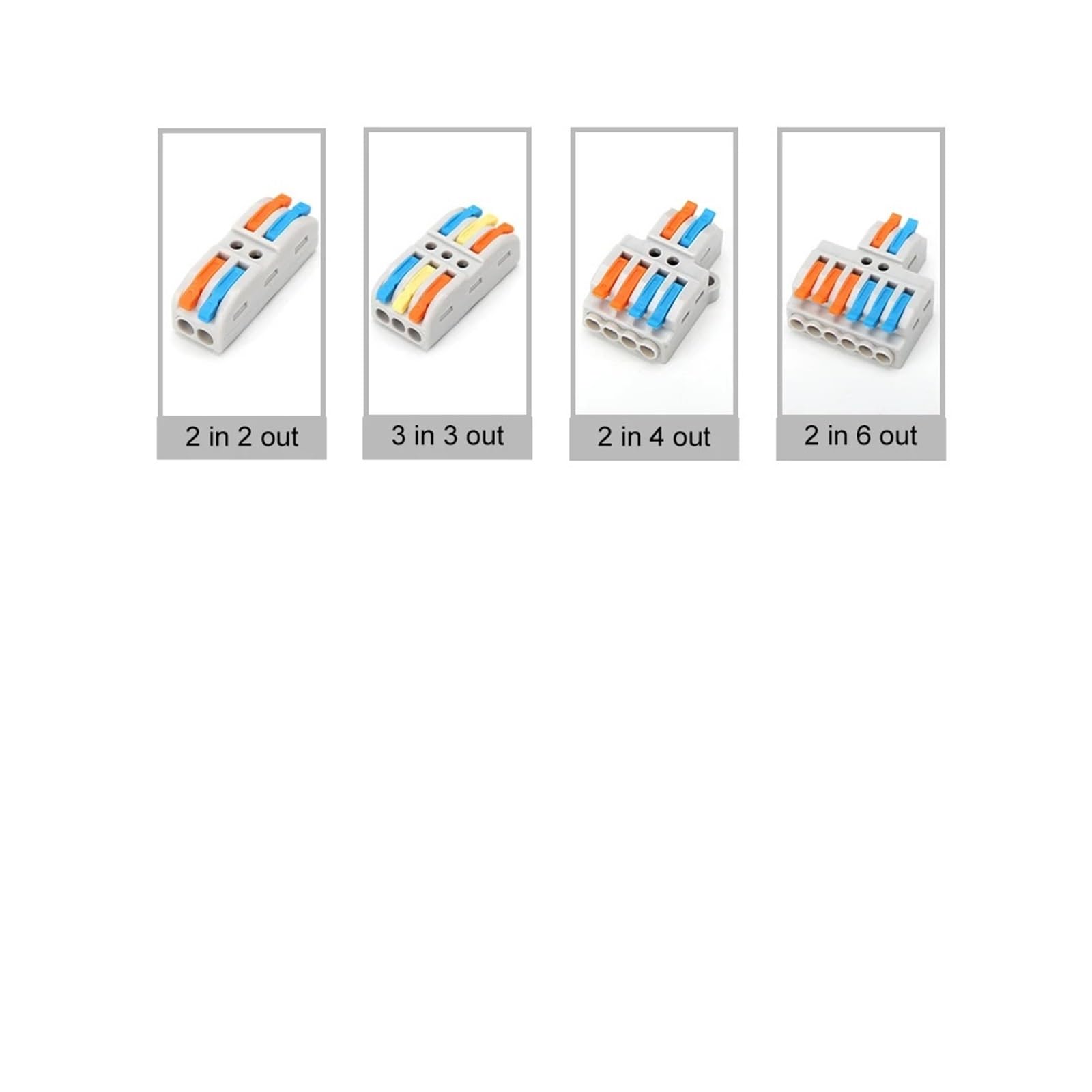 Connettore Del Cavo A Sgancio Rapido 5/10/30/50 Pezzi, Splitter For Morsettiera Di Cablaggio Universale, Accessori Elettrici Di Connessione Rapida(2 in 4 out,30pcs)