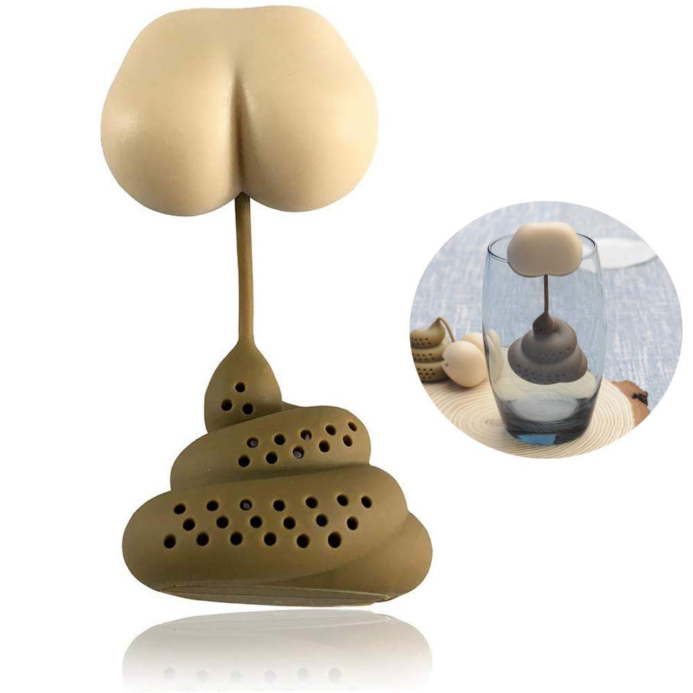 TBWHL Funny Loose Leaf Tea Infuser Ball, Food Grade Silicone Stool Shape Hot Tea Infuser Tea Strainer Ball Filter