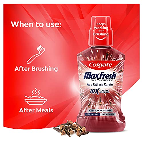 Image of Colgate Maxfresh Plax Antibacterial Mouthwash, 24 /7 Fresh Breath - 250ml, (Clove)