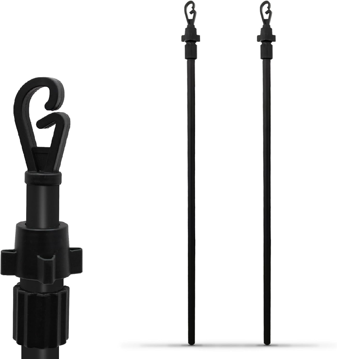 Novostyl Black 2 X 2.4M Heavy Duty Extendable Garden Clothes Line Prop - Washing Line Pole