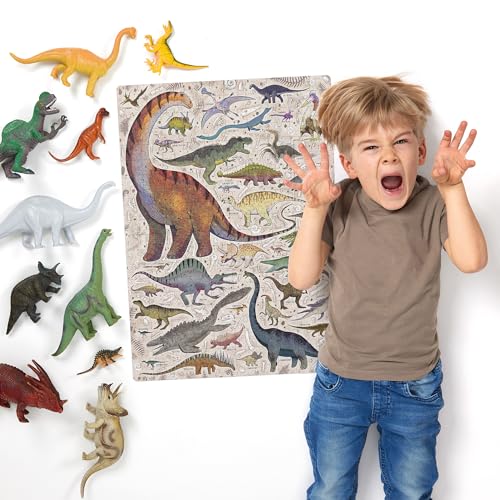 Puzzlove Dinosaurs 200 Teile Lernpuzzle für Kinder 7+, Bodenpuzzle Dinosaurier
