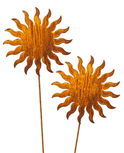 Blümelhuber Gartenstecker Rost Sonnen - Beetstecker Set aus 2 Figuren...