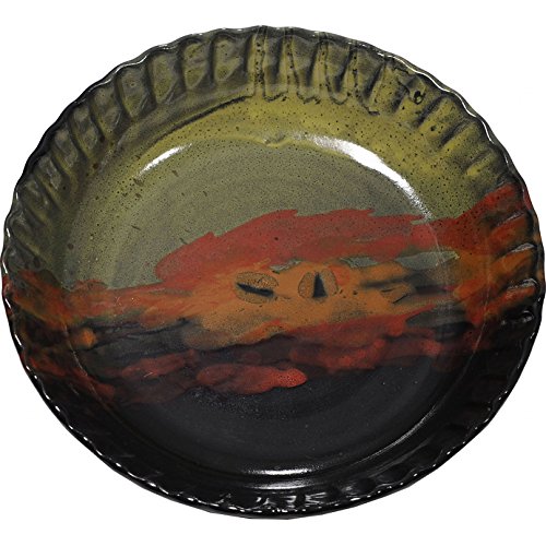 ALWAYS AZUL POTTERY Fluted Pie Pan in Moonscape Glaze - Handmade Pottery Ceramic Bakeware - Versatile Stoneware & Cookware - Baking Plate Great for Pies, Tarts, Quiche and More