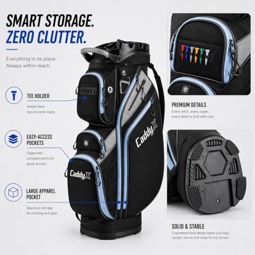 CaddyX 14-Way Golf Cart Bag, Professional Organizer Cart Bag with Anti-Rattle Top - image 4