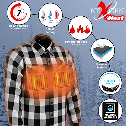 Nexgen Heat Nxm1601set Men’s Black & White Heated Flannel2