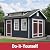 Handy Home Products Designer 12x10 Wooden Storage Shed with Dormer, Windows, and Floor Kit- Paint and Shingles not Included