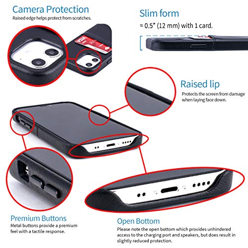 Dockem Exec M2 Funda Cartera Slim para iPhone 12 Mini [Negro]