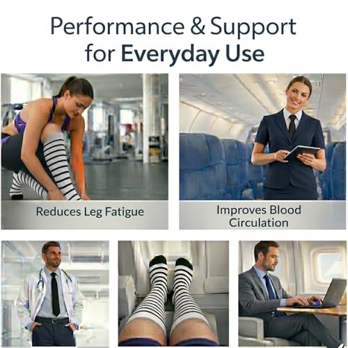 Image of Diamond Star 6 Pairs Compression Socks for Men & Women, Knee High Socks