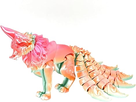 3D Printed Nine-Tailed Fox With Movable Joints, Poseable Flexible Action Animal Fidget Toy, Home Decor Christmas Birthday Gift Random Color