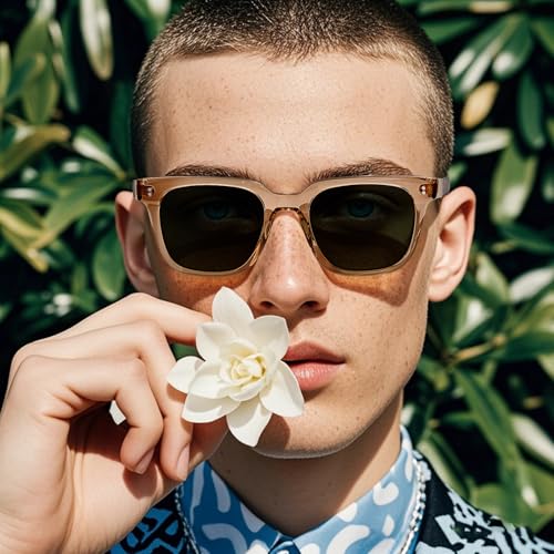 AVAWAY Polarized Sunglasses for Men UV Protection, Square Acetate Frame Outdoor Driving Sun Glasses3