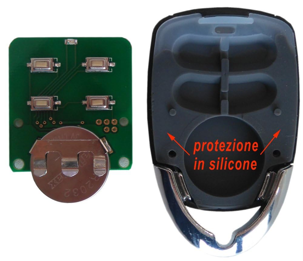 Hiland Kit Ricevitore + 4 telecomandi Rolling Code 433,92 MHz, Ricevitore a 1 canale NO-C-NC universale 12-24 V + Telecomando a 3 canali