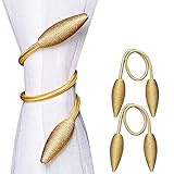 Manfore 2 Stücke Kreativ Vorhang Raffhalter/Vorhang Halter/Gardinenhalter/Schnallen für Vorhang (Gold)