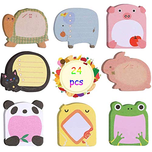 Mini Notas Sdhesivas, 24 Bolsas Notas Súper Adhesivas, Notas Post it de Office, Notas Adhesivas del Refrigerador para la Escuela, Notas de Oficina, Regalos para Alumnos y Niños(8 Estilos)