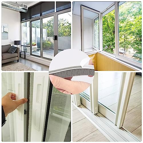 Image of 33 Ft White Felt Weather Stripping Brush, Door & Window Seal Strip, Self-Adhesive, Soundproofing, Windproof, Dustproof, 11 /32 x 9 /16 inch, M9 Model