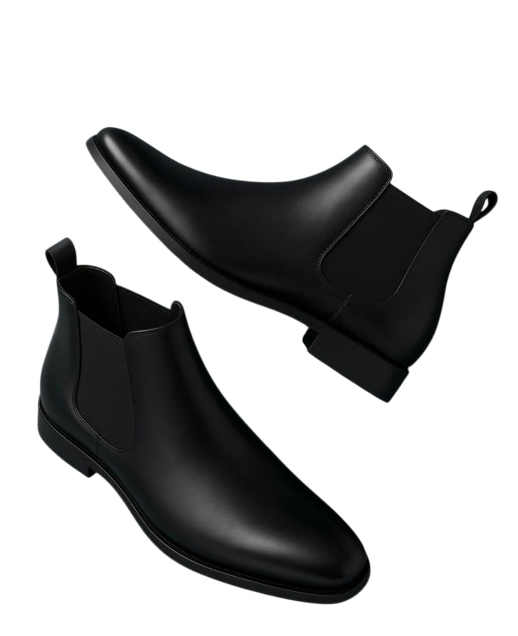 Men’s Chelsea Boots Synthetic Leather | Formal Ankle Boots for Men | Slip-On Office & Party Boots | Classic Boots -Black