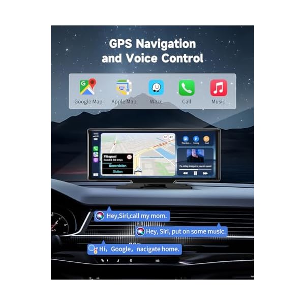 Kuayvan11.5 inch Wireless CarPlay Screen for Car, Touchscreen Car Stereo with A-pple&Android Auto,4K Dash Cam,Backup Camera,Bluetooth, Navigation,Voice Control,Mirror Link, for All Vehicles - Image 5