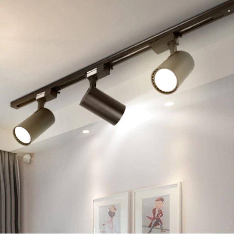 Spot LED sur Rail 30W 80° Compact Triphasé NOIR - Blanc Chaud 2300K - 3500K - SILAMP
