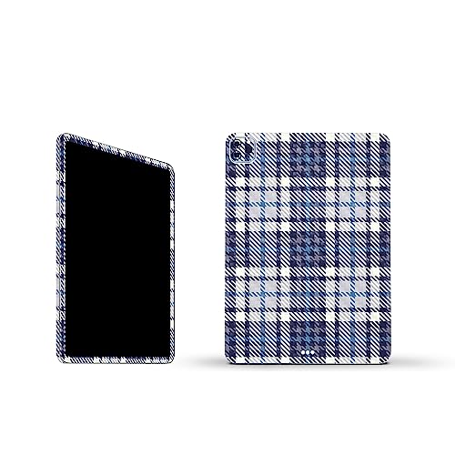 Image of MightySkins Carbon Fiber Skin Compatible with Apple iPad Pro 11 inch M2 4th Gen (2022) Full Wrap Kit - Blue Plaid | Protective, Durable Textured Carbon Fiber Finish | Easy to Apply | Made in The USA