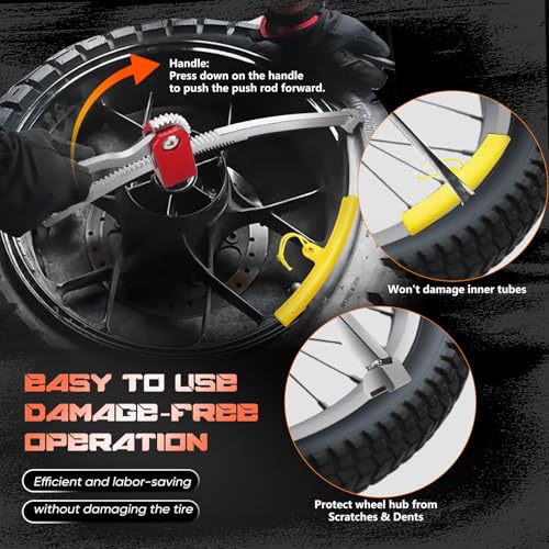 Image of Dirt Bike Tire Changing Tool Kit Complete Package for Motocross, Enduro, Dirt Bikes 16 inch to 21 inch Wheels, Includes 15 /17 /20 /25mm Axles, Colorful