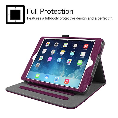 Fintie Case For Ipad Mini/Mini 2 / Mini 3 [Corner Protection] - [Multi-Angle Viewing] Folio Smart Stand Protective Cover With Pocket, Auto Sleep/Wake For Ipad Mini 1 / Mini 2 / Mini 3, Purple #TOP7
