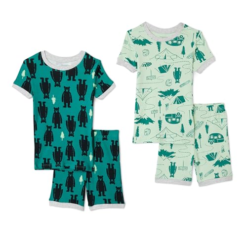 Image of Amazon Essentials Babies, Toddlers and Boys' Snug-Fit Cotton Pajama Set, Multipacks