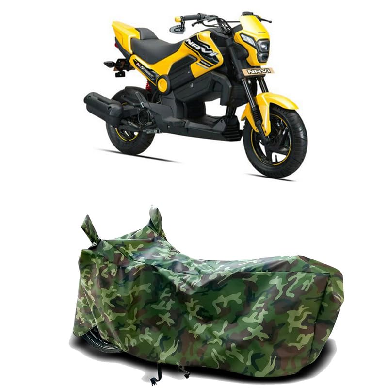 Image of DUFFEL-100% Heat Protection Two Wheeler Bike /Scooty Body Cover for Honda Navi BS6 Water Resistance /UV-Rays /Birds Dropping /Scratchproof /Dust Proof /Waterproof[Green Jungle Print]
