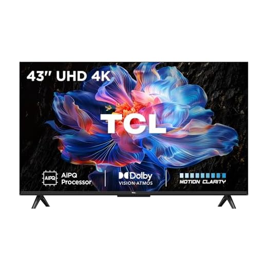 TCL 43V6C-UK 43" 4K Ultra HD, HDR TV, Smart TV Powered by Google TV (Dolby Audio, Voice Control, compatible with Google assistant, Chromecast built-in, 2025 New Model)