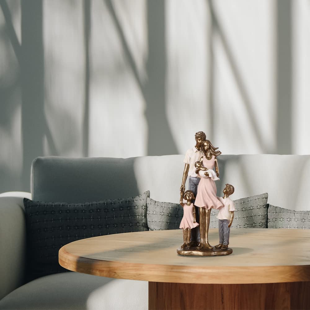 Familien-Skulptur Aus Harz – 3er Set Eltern & Kind, 23 Cm, Rustic Modern – Deko Für Wohnzimmer, Schlafzimmer, Geschenk