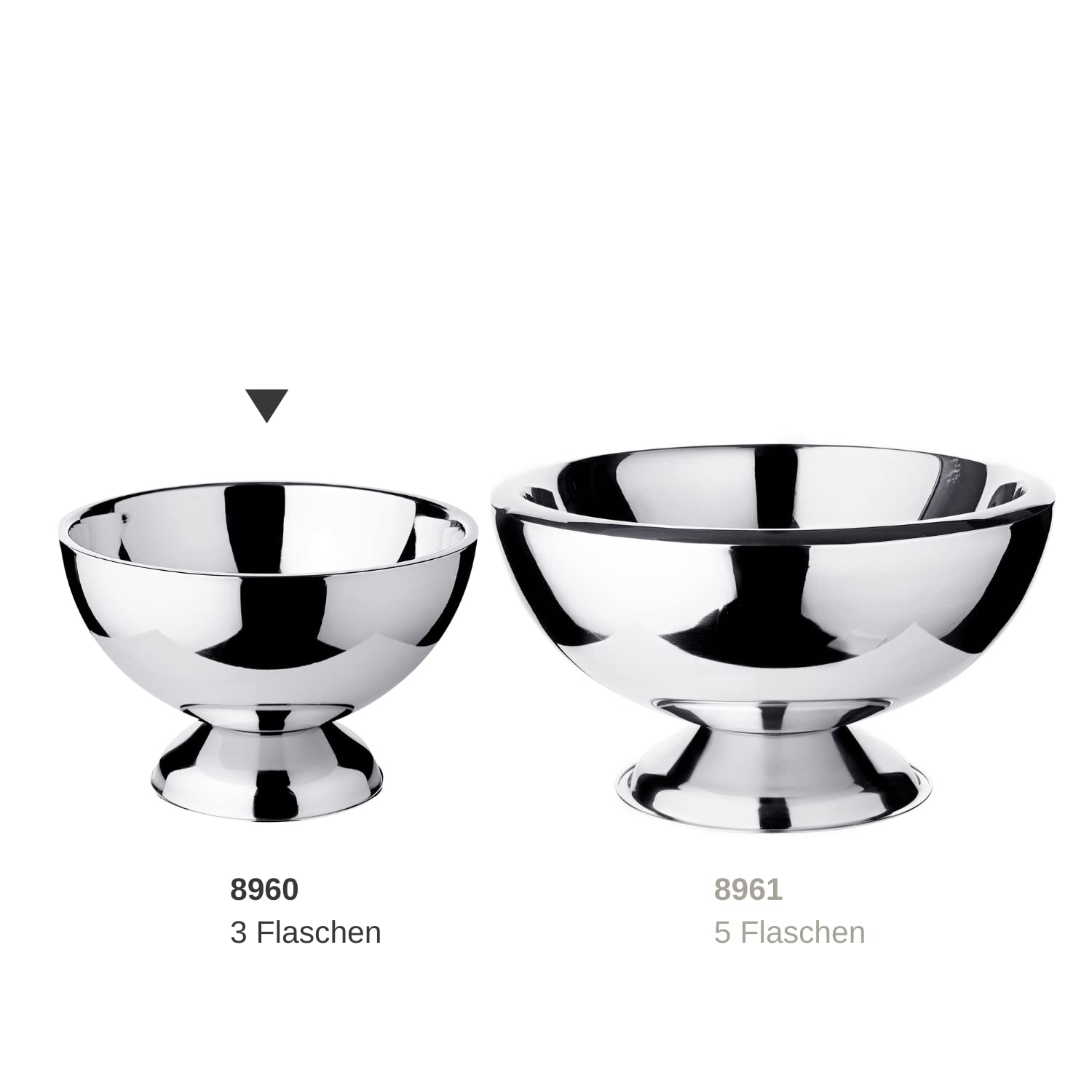 EDZARD Champagnerkühler Cadiz (Ø 32 cm, H 21 cm), Edelstahl hochglanzpoliert, doppelwandig, für 3 Flaschen – Sektkühler, Flaschenkühler, Weinkühler, Getränkekühler, Bowleschale, große Schale